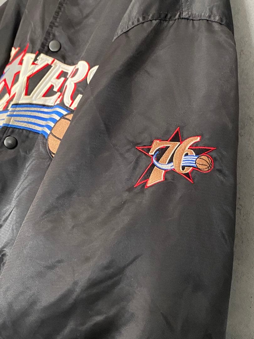 リーボック NBA 76ers スタジアム ジャケット 黒 2XLサイズ