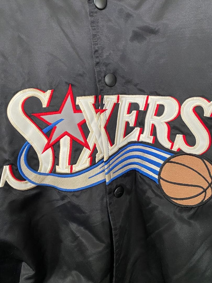 リーボック NBA 76ers スタジアム ジャケット 黒 2XLサイズ