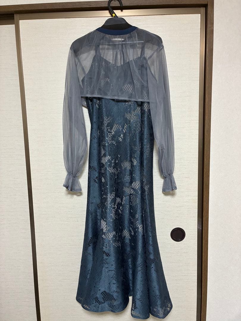 シフォンボレロ&レースキャミドレス　ブルー　※2月末までの出品です