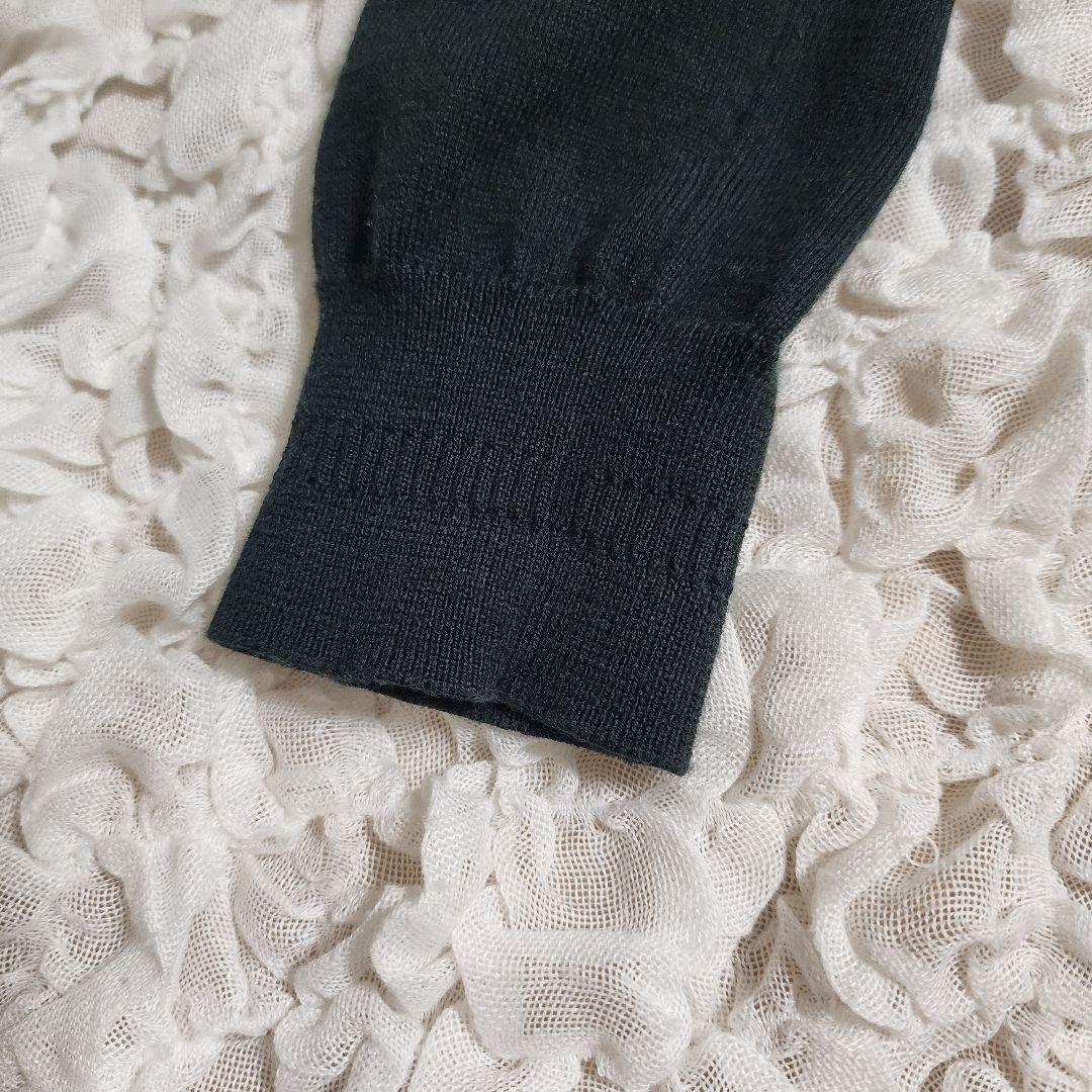 極美品 フレッドペリー ワンポイントロゴ刺繍 リブニットポロシャツ