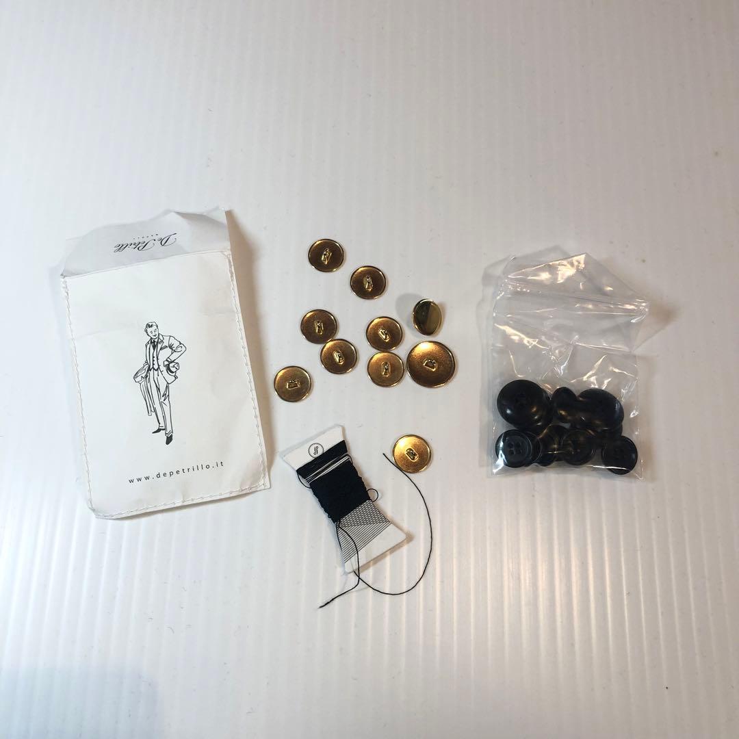 De Petrillo【M】タグ付き 金ボタン テーラードジャケット 黒 伊製