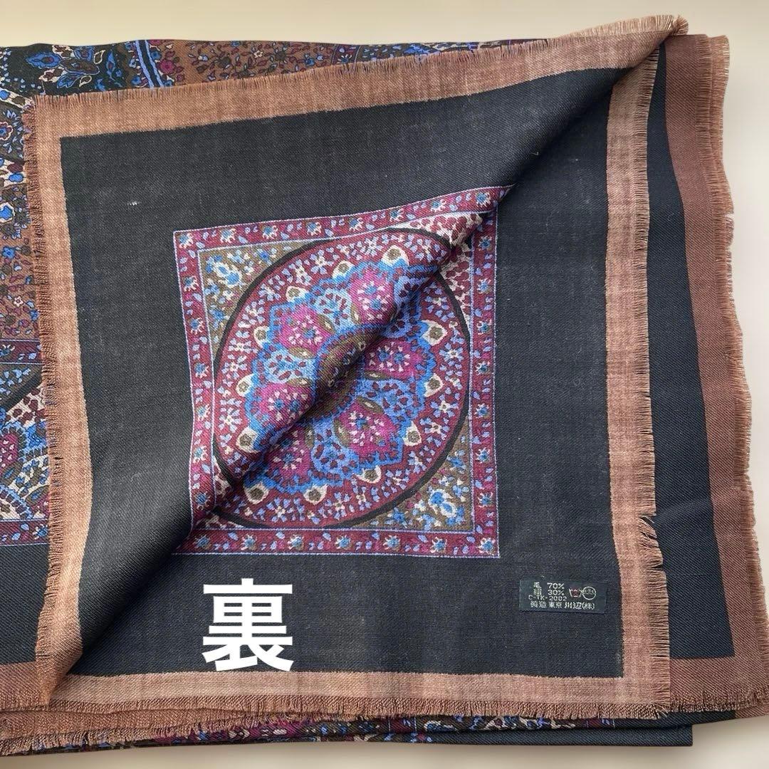 YvesSaintLaurent サンローラン シルクウール大判スカーフ