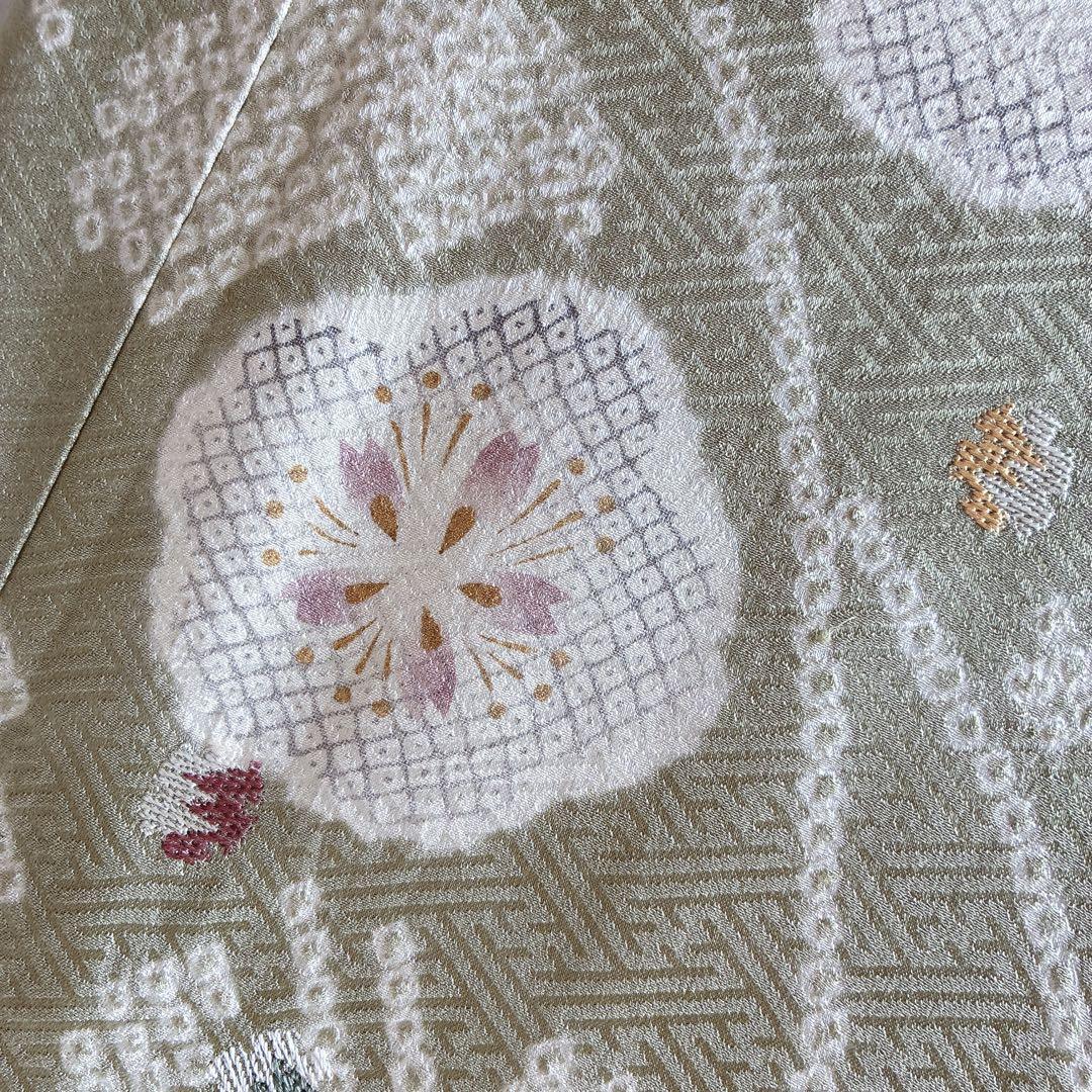 訪問着　フルセット　着物　正絹　入学式　卒業式　しつけ付　絞り　大人の淡色　J3