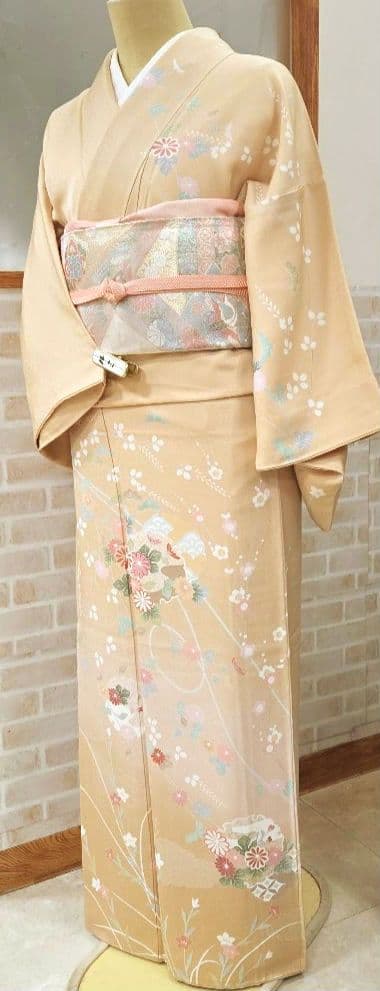 訪問着 4点フルセット、着物、袋帯、帯締め、帯揚げ