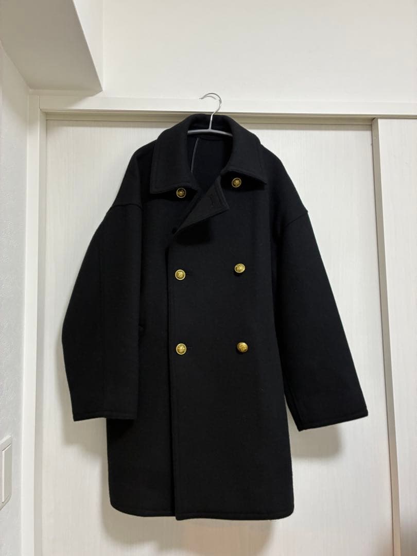 FRAMeWORK フレームワーク　Super 100ダブルクロスPコート　黒