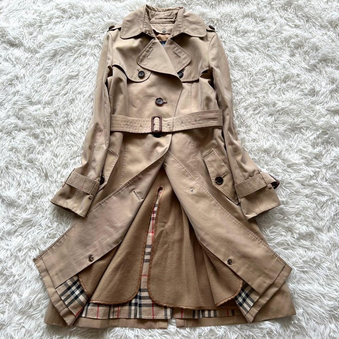 【美品】バーバリーロンドン　希少　シングル　トレンチコート　ハニーベージュ　L
