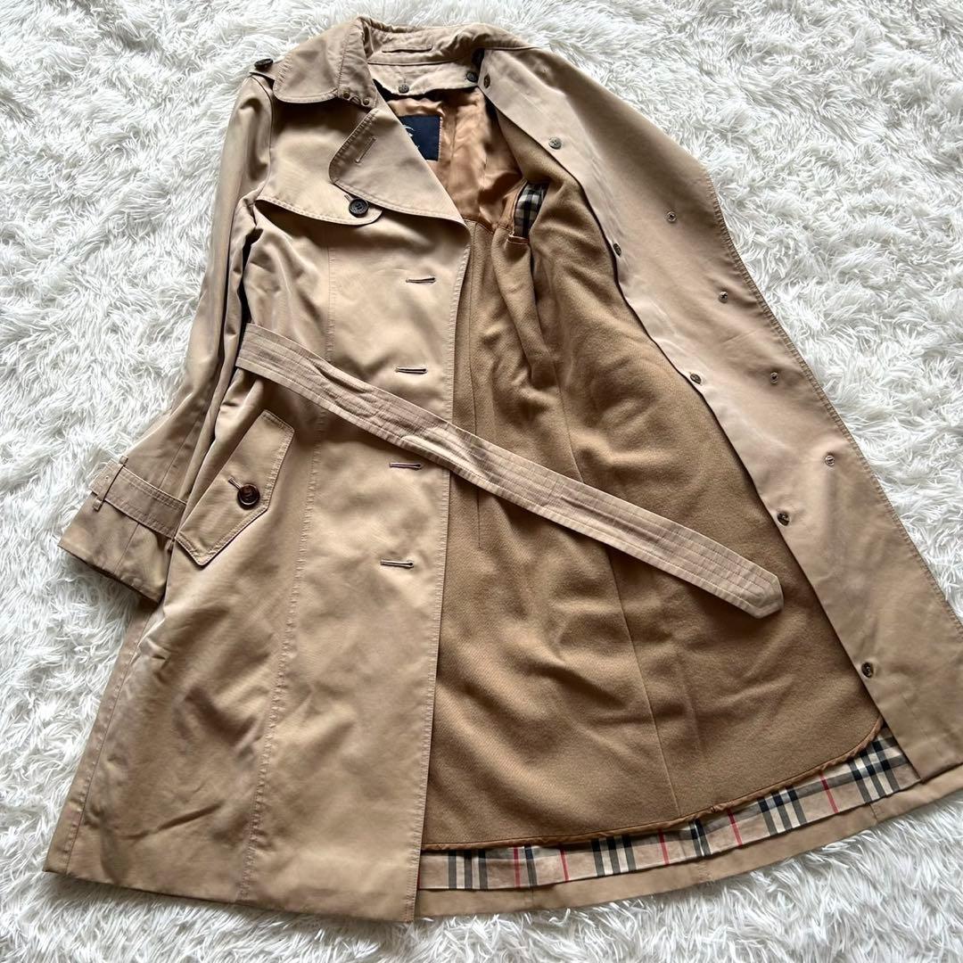 【美品】バーバリーロンドン　希少　シングル　トレンチコート　ハニーベージュ　L