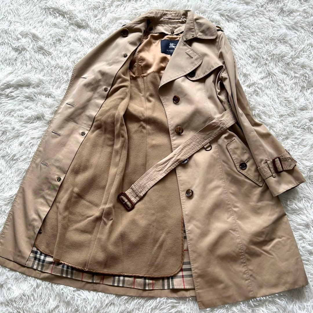【美品】バーバリーロンドン　希少　シングル　トレンチコート　ハニーベージュ　L