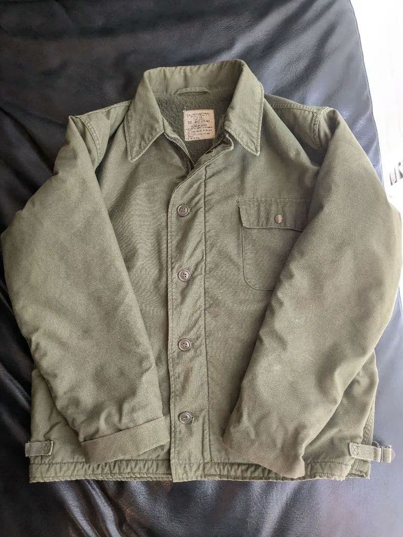 実物79年製造、リアルビンテージ。A2デッキジャケット 米軍実物 US NAVY