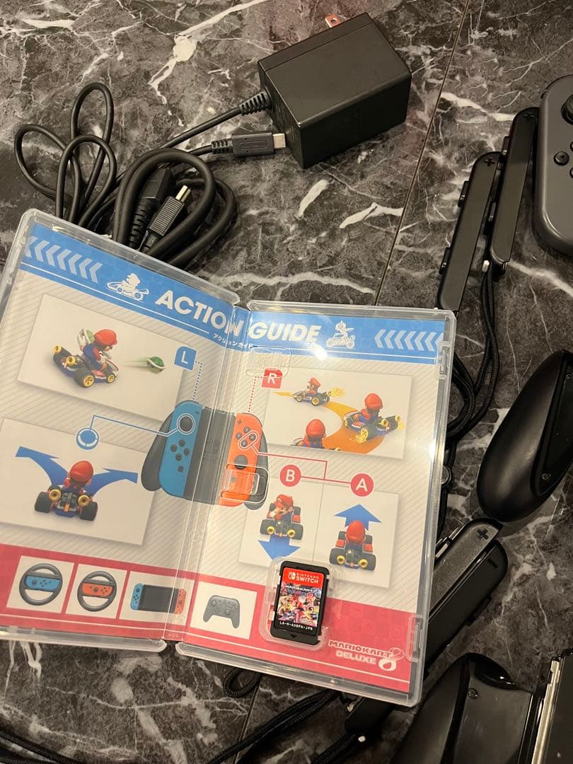 Switch本体グレー+マリオカート+ジョイコン+ジョイコングリップ