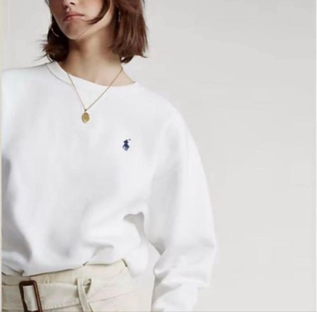 極美品✳︎ポロラルフローレン現行タグ定番大人気スウェットトレーナーホワイト白正規品