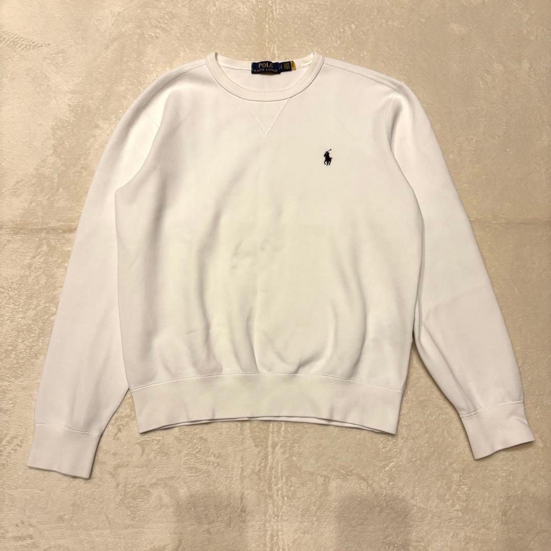 極美品✳︎ポロラルフローレン現行タグ定番大人気スウェットトレーナーホワイト白正規品