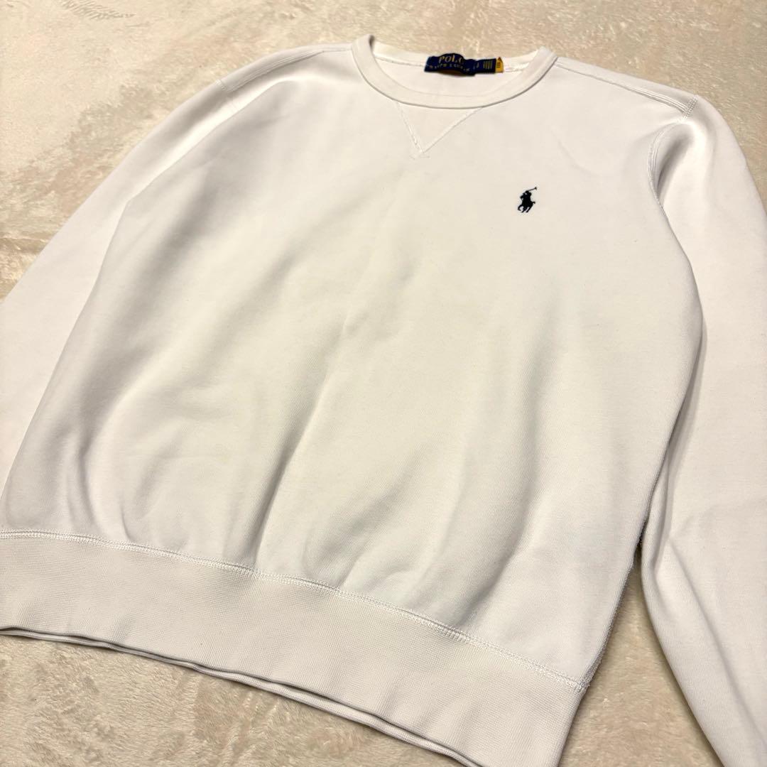 極美品✳︎ポロラルフローレン現行タグ定番大人気スウェットトレーナーホワイト白正規品