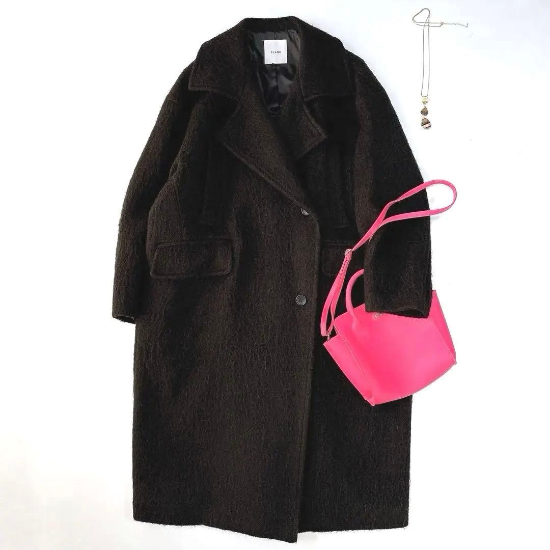 クラネ⁑ショートシャギーコクーンオーバーコート　2 ブラック　ロング　近年モデル