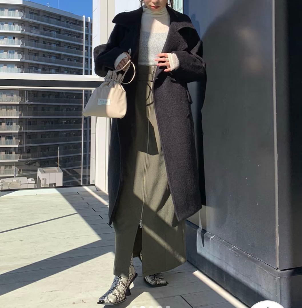 クラネ⁑ショートシャギーコクーンオーバーコート　2 ブラック　ロング　近年モデル