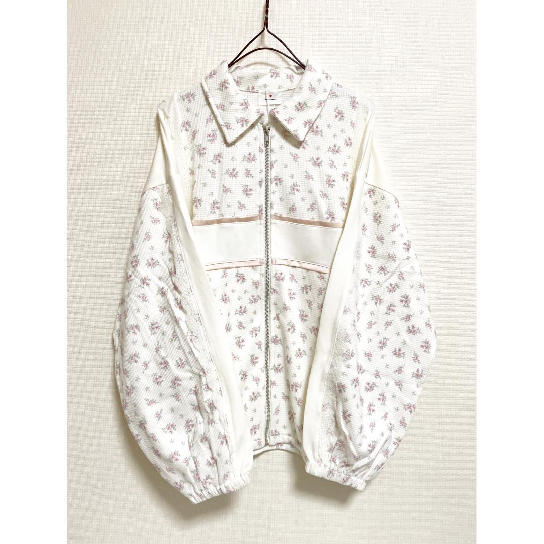 merry jenny 新品 ピンク floralコンビトラックジャケット