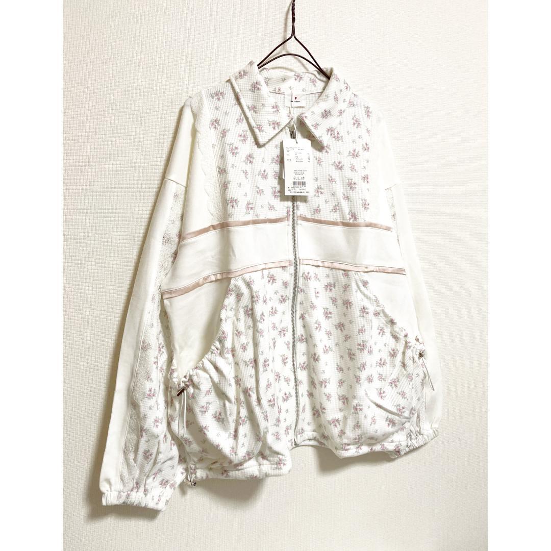 merry jenny 新品 ピンク floralコンビトラックジャケット