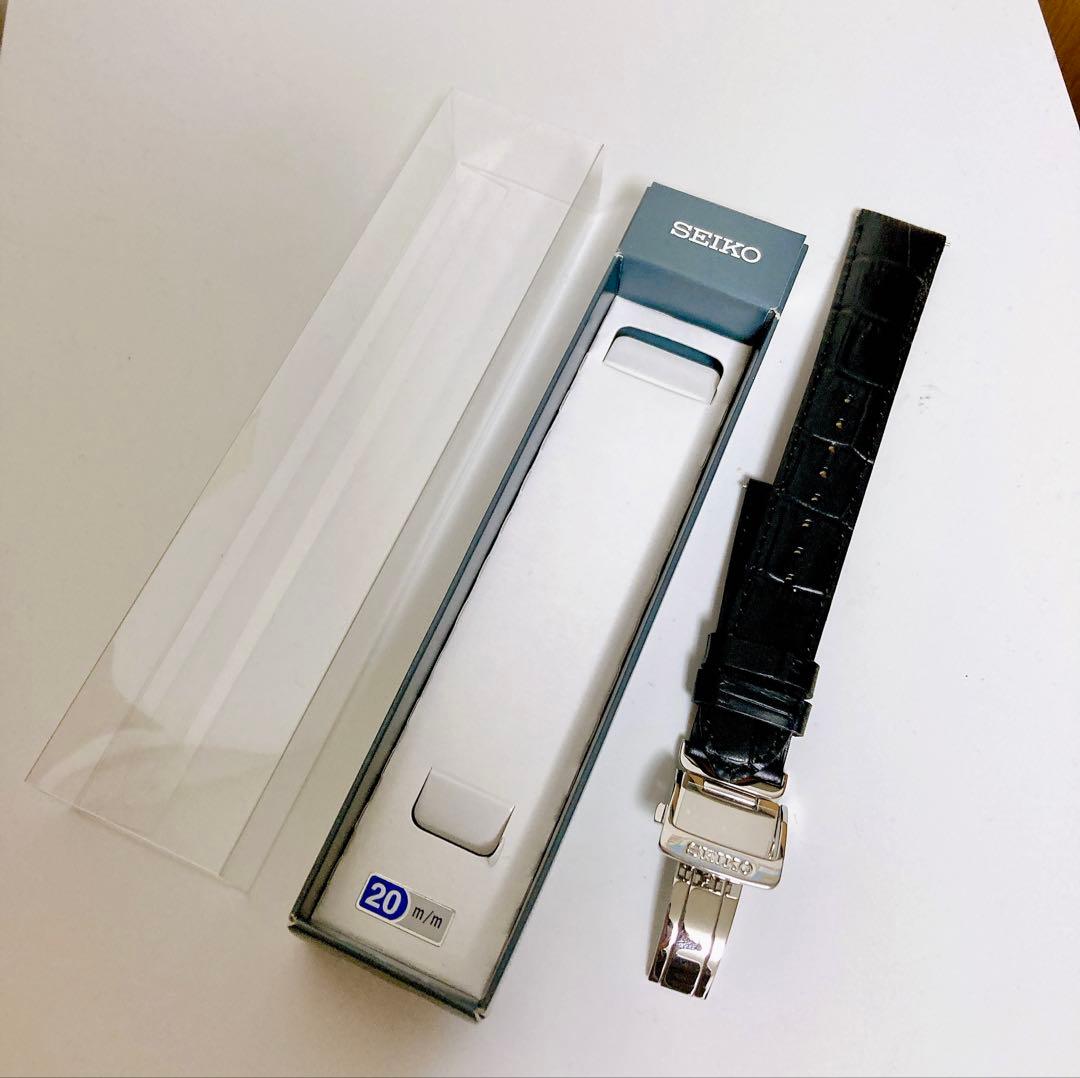 【正規品】SEIKOタイムラボ Dバックルベルト黒 ワニタケフ型押【新品未使用】