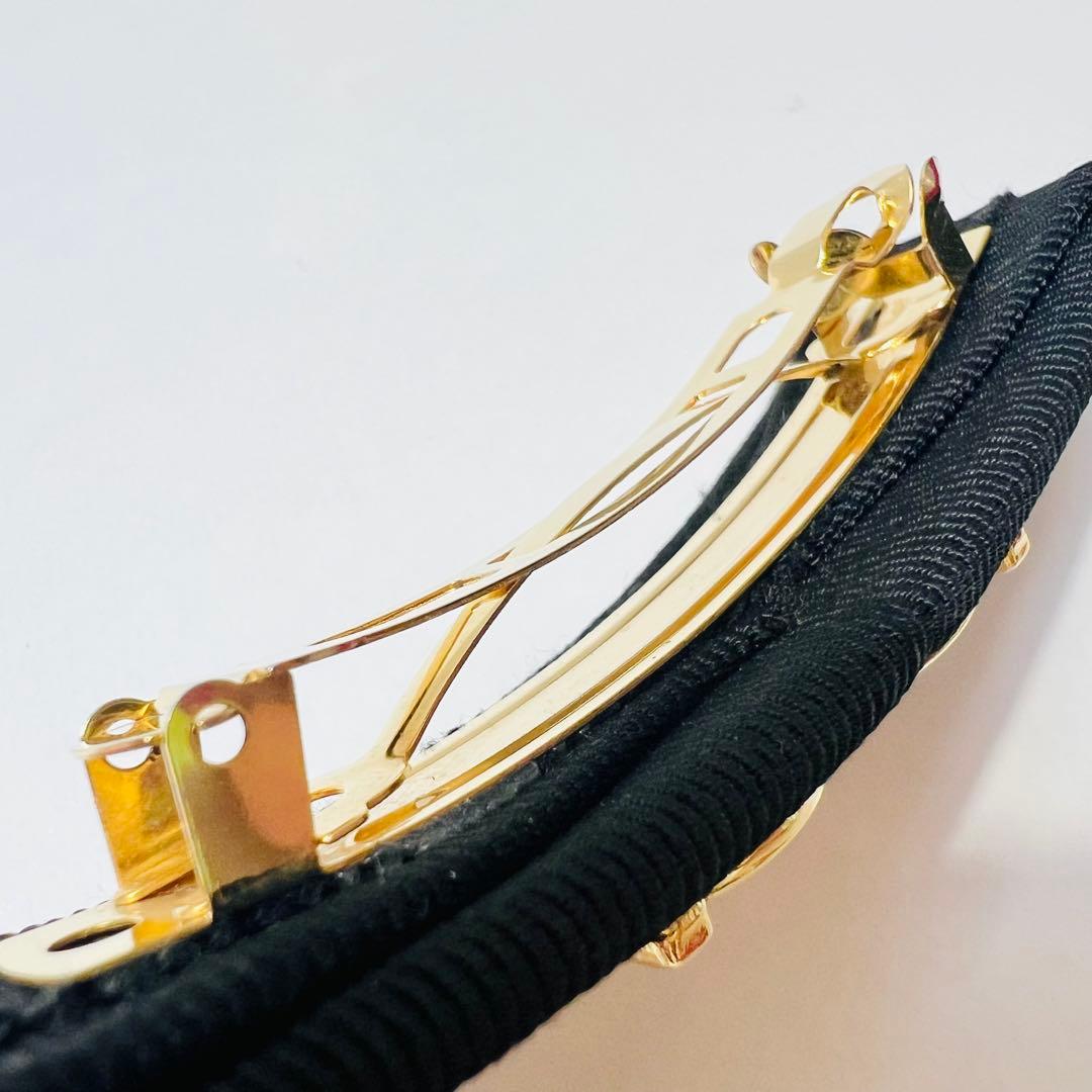 フェラガモ　バレッタ　ブラック×ゴールド　ガンチーニ