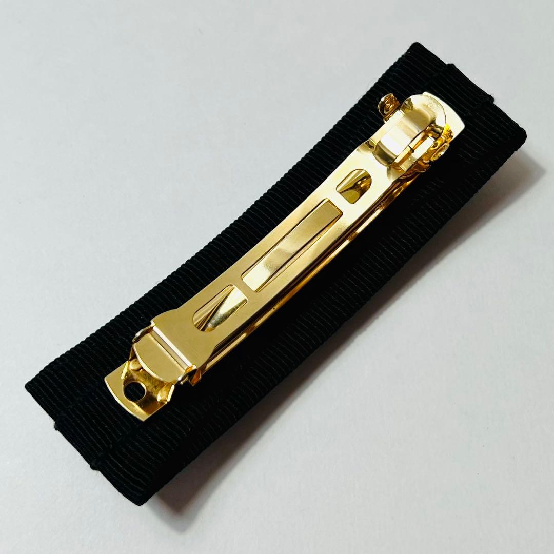 フェラガモ　バレッタ　ブラック×ゴールド　ガンチーニ