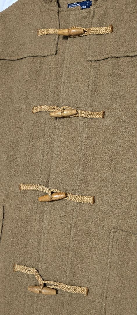 80s ラルフローレン ダッフルコート フード付き ロング ベージュ 入手困難