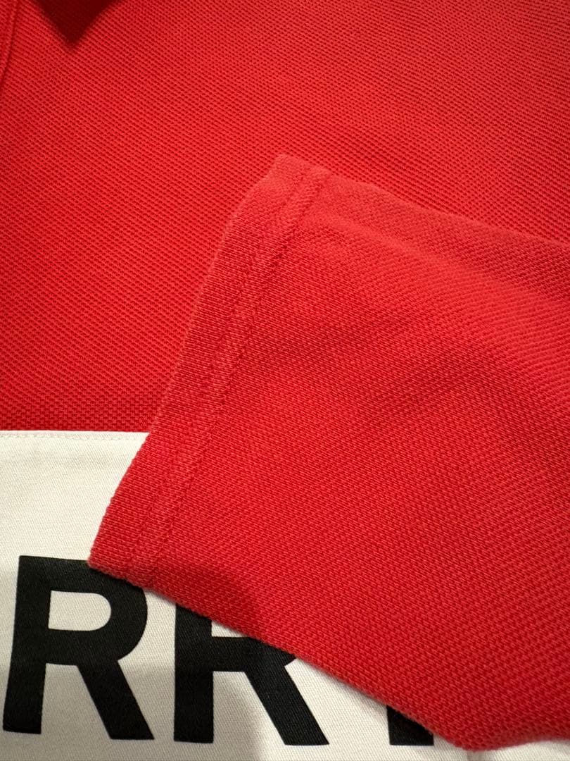 大人もOK バーバリー　キッズ　14Y 赤✖️チェック柄　長袖ポロシャツ