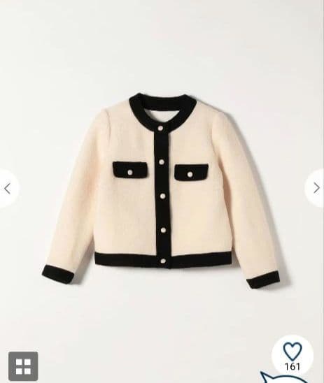 SHIPS any バイカラー クルーネック カーディガン ジャケット