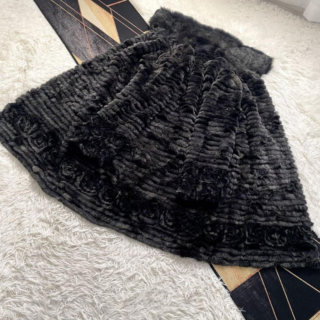 近年人気モデル/横段 軽量 フォックス/レッキス ロング ファーコート 毛皮