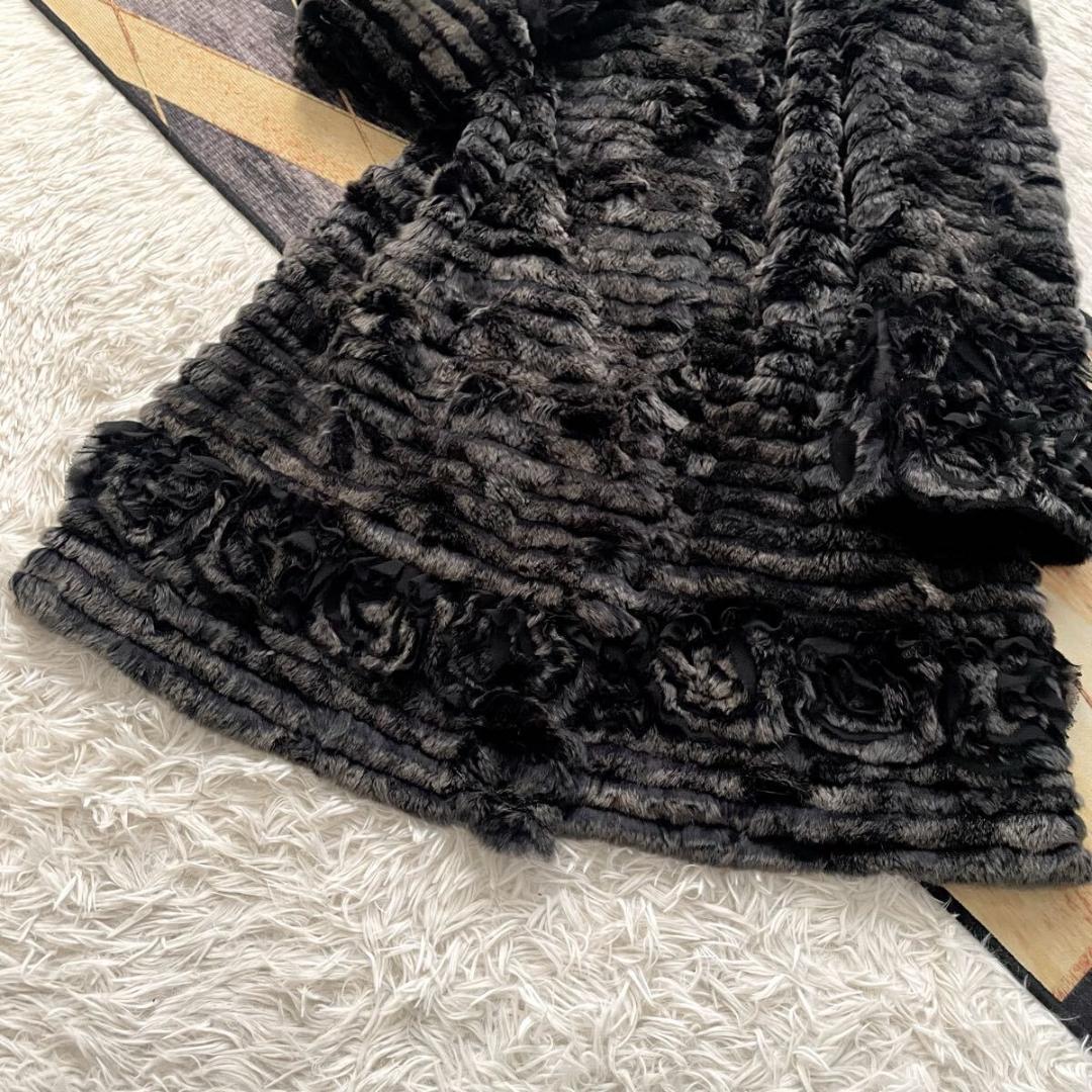 近年人気モデル/横段 軽量 フォックス/レッキス ロング ファーコート 毛皮