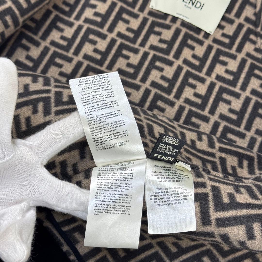 極美品 フェンディ ダブルフェイス ショートコート ウール ズッカ 黒 40