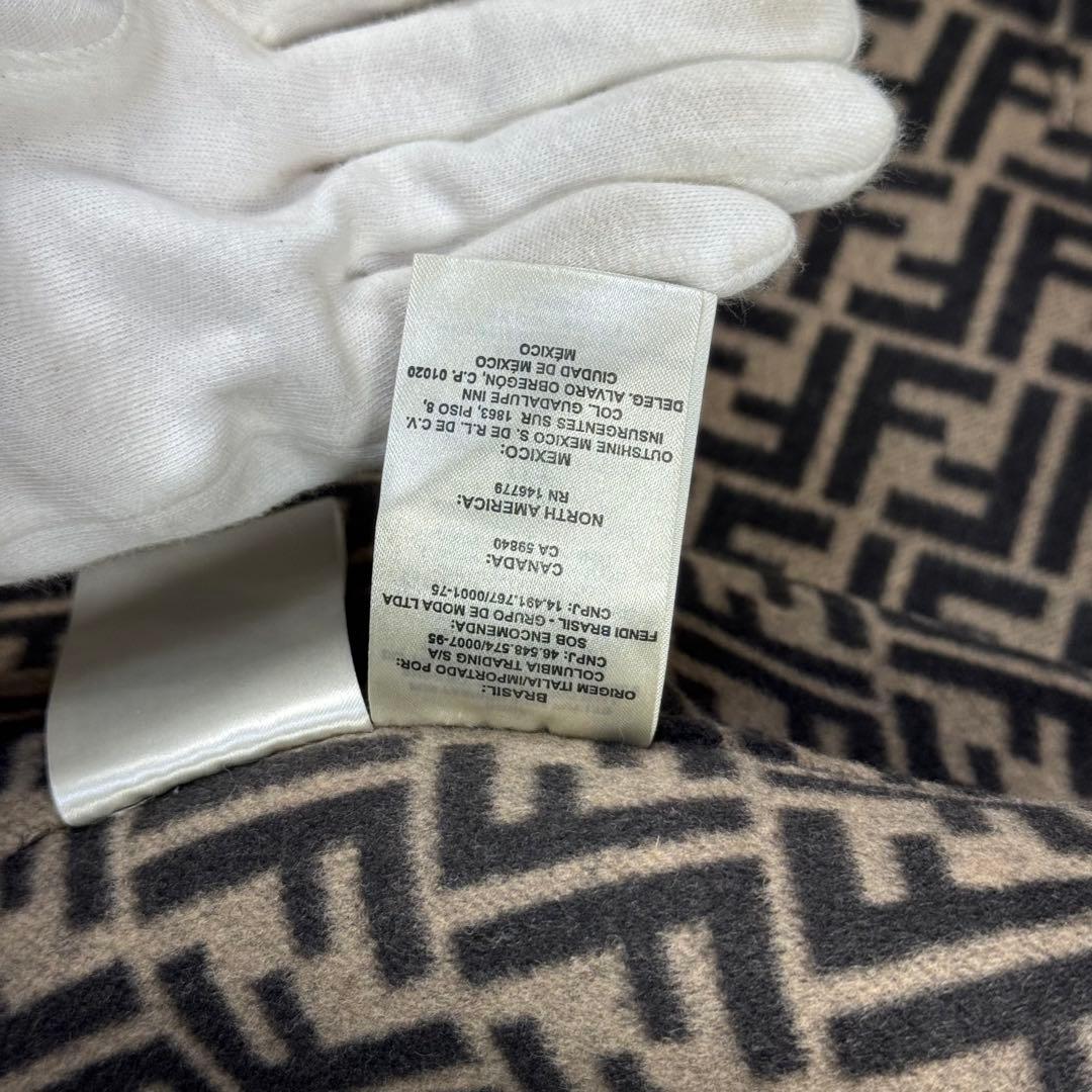 極美品 フェンディ ダブルフェイス ショートコート ウール ズッカ 黒 40