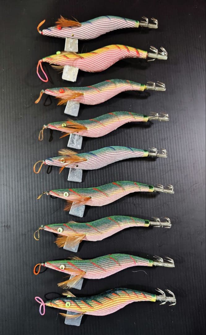 オールドエギ　ヤマシタ　　4.0寸　　9本　　桐製　　赤テープ