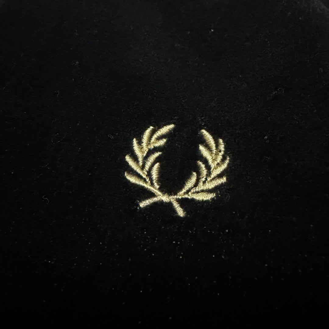 Fred Perry ベロア ハーフジップ ニットポロ 海外企画 ブラック