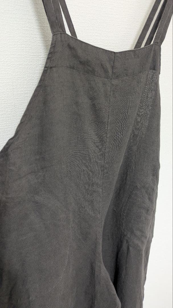 かぐれ　リネンサロペット　チャコール