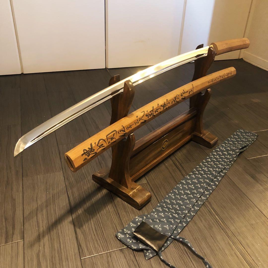 最高級模造刀 白鞘 樋入り刀身　居合刀 濃州関住兼三代藤原兼房　太刀