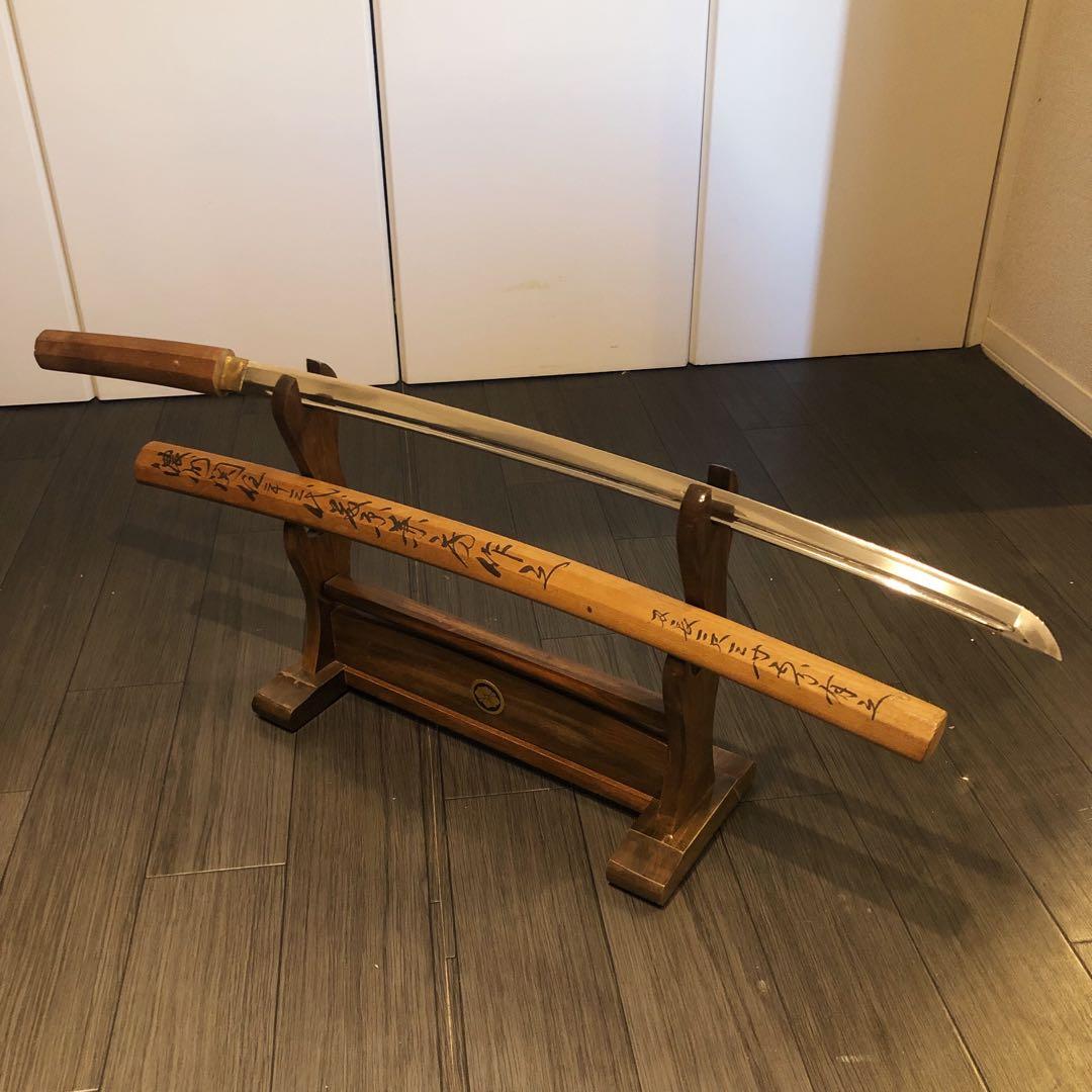 最高級模造刀 白鞘 樋入り刀身　居合刀 濃州関住兼三代藤原兼房　太刀