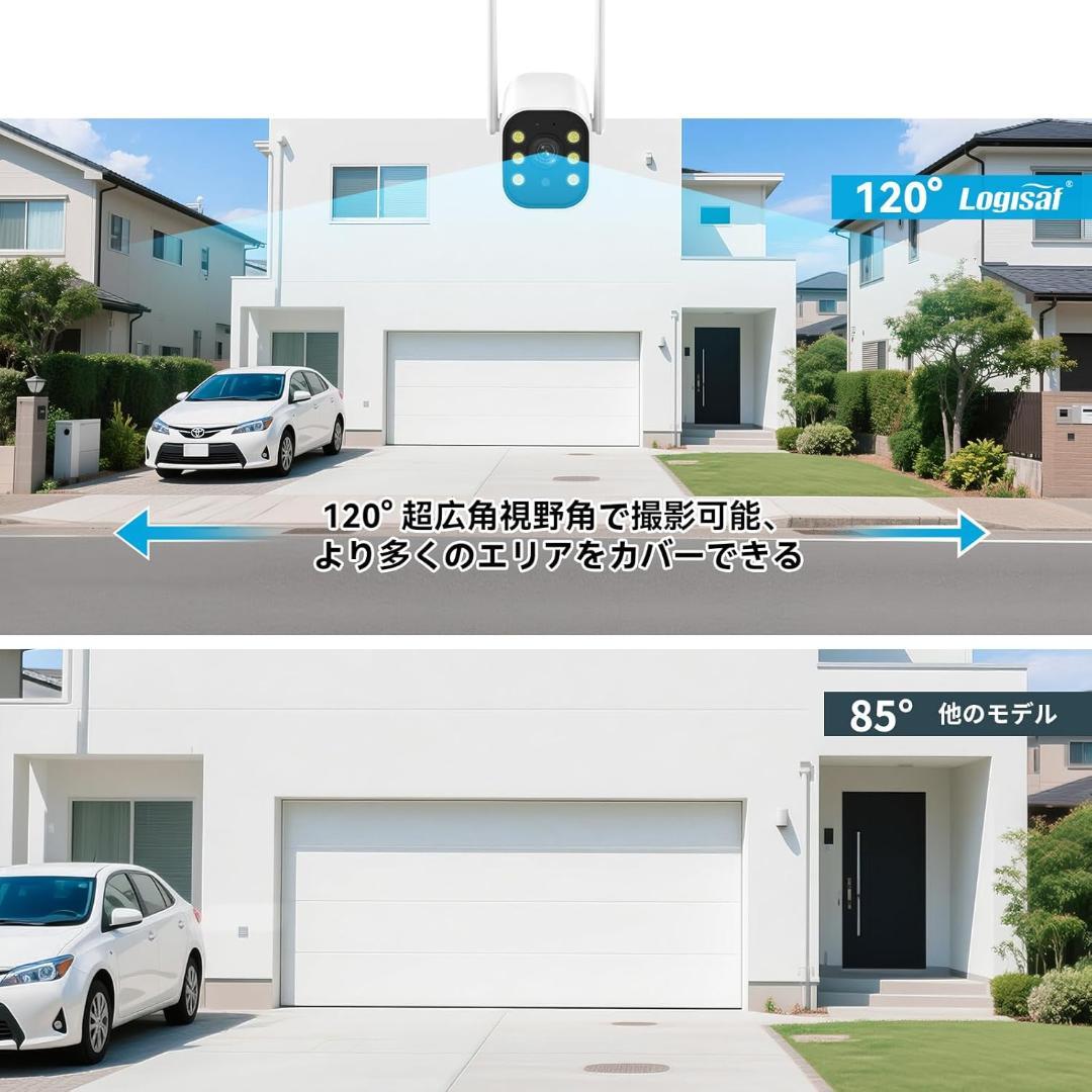 たかな ★最安値★ 防犯カメラ 屋外 2台 モニター付き ワイヤレス 12