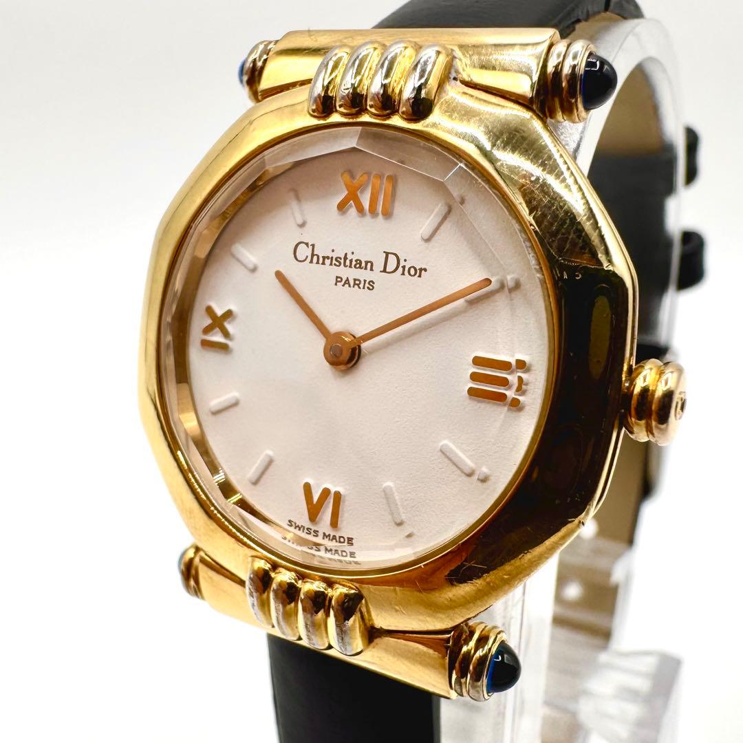 新品電池/稼働　クリスチャンディオール　腕時計　オクタゴン　ダイヤモンドカット