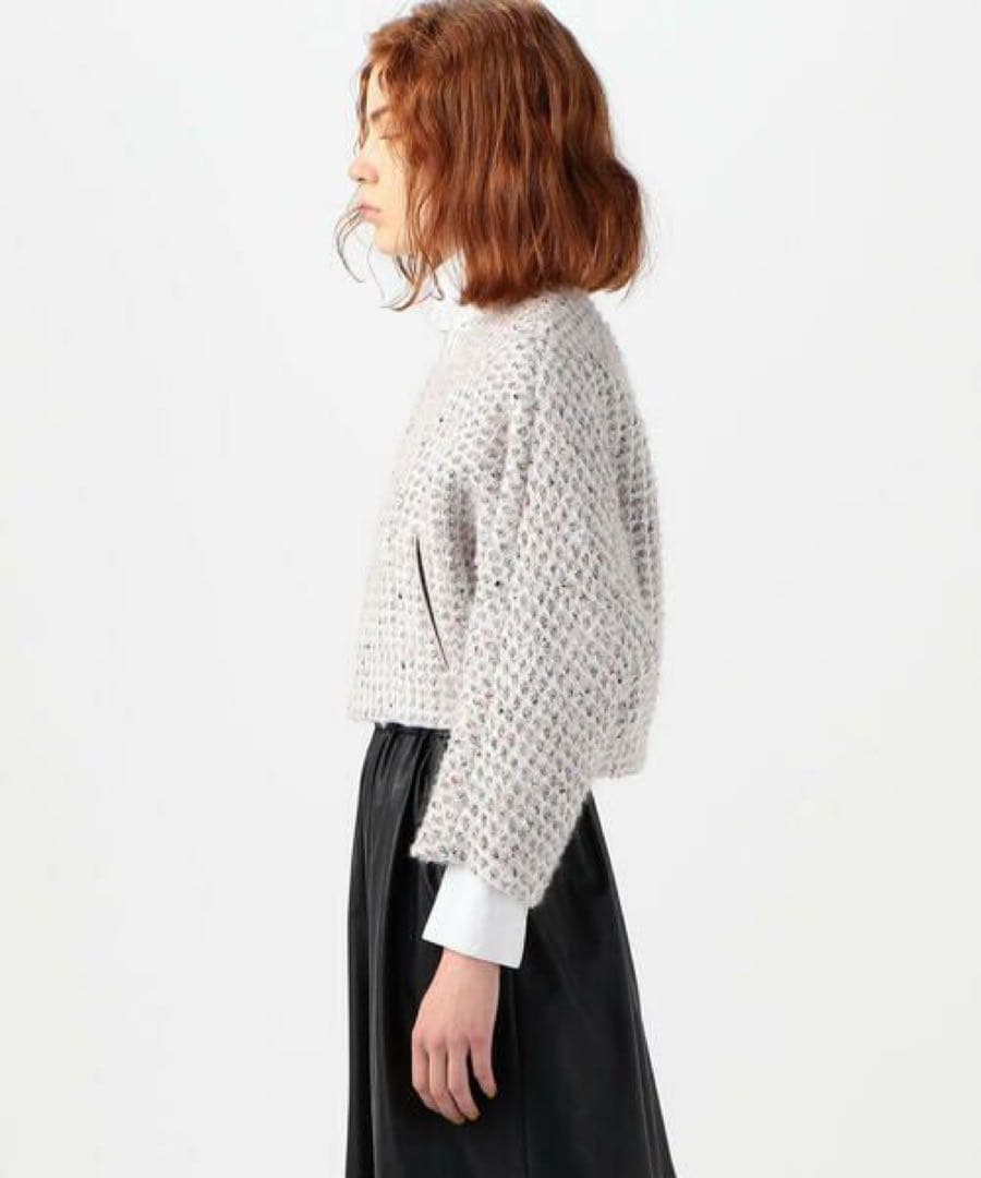 TOMORROWLAND ワッフルファンシーツイード ジップアップブルゾン