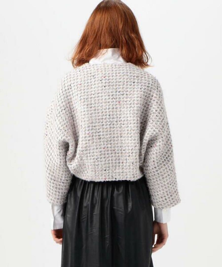 TOMORROWLAND ワッフルファンシーツイード ジップアップブルゾン