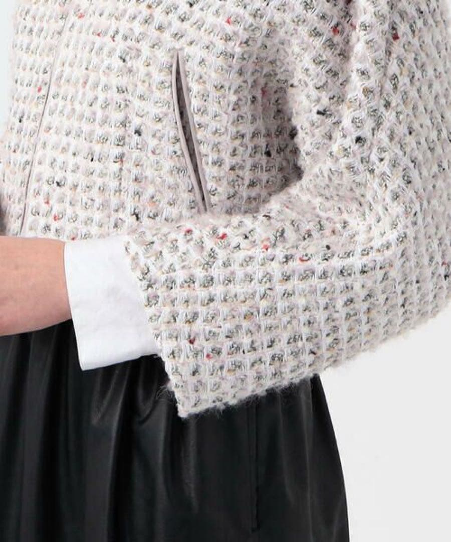 TOMORROWLAND ワッフルファンシーツイード ジップアップブルゾン