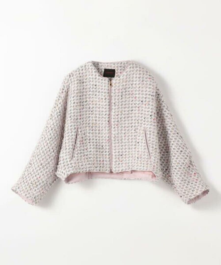 TOMORROWLAND ワッフルファンシーツイード ジップアップブルゾン