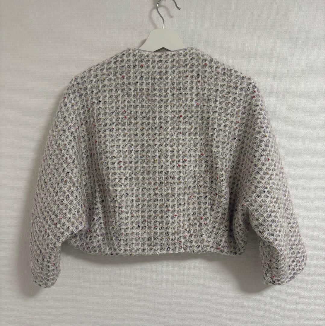 TOMORROWLAND ワッフルファンシーツイード ジップアップブルゾン