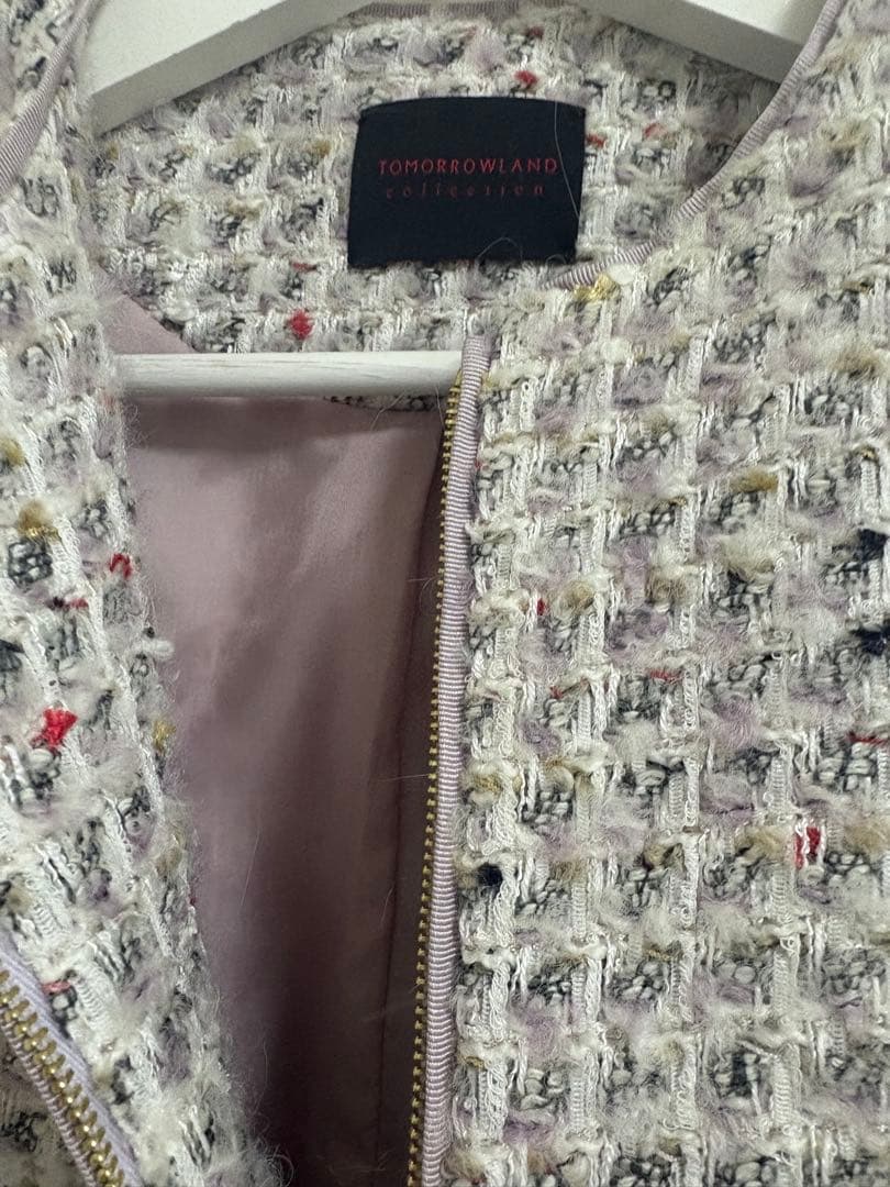 TOMORROWLAND ワッフルファンシーツイード ジップアップブルゾン