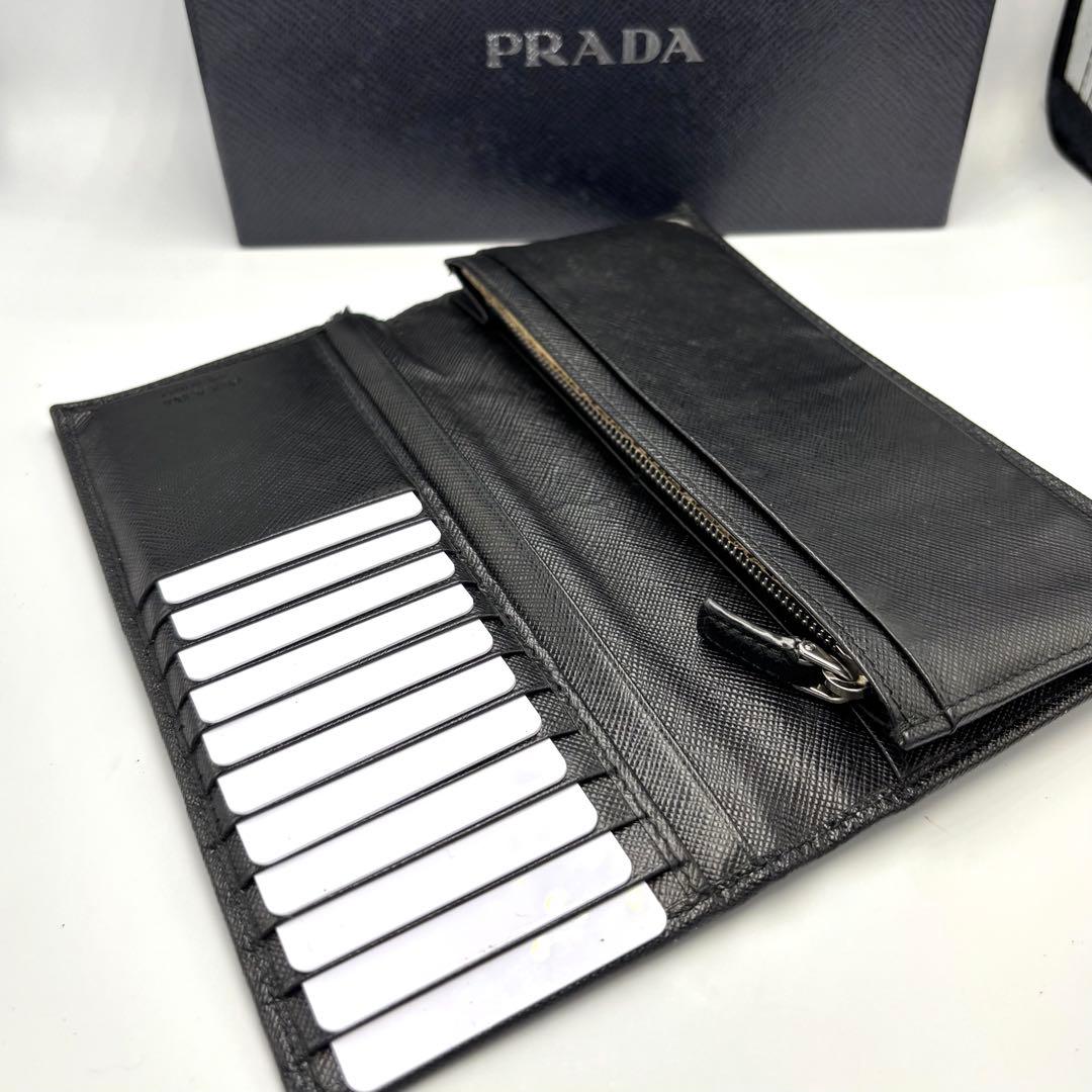 ああああ　　　　　PRADA プラダ サフィアーノレザー 長財布 ブラック