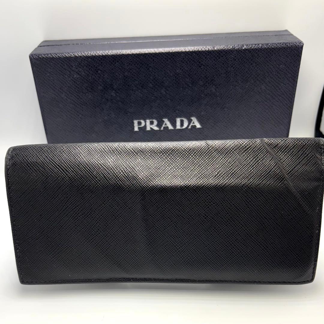 ああああ　　　　　PRADA プラダ サフィアーノレザー 長財布 ブラック