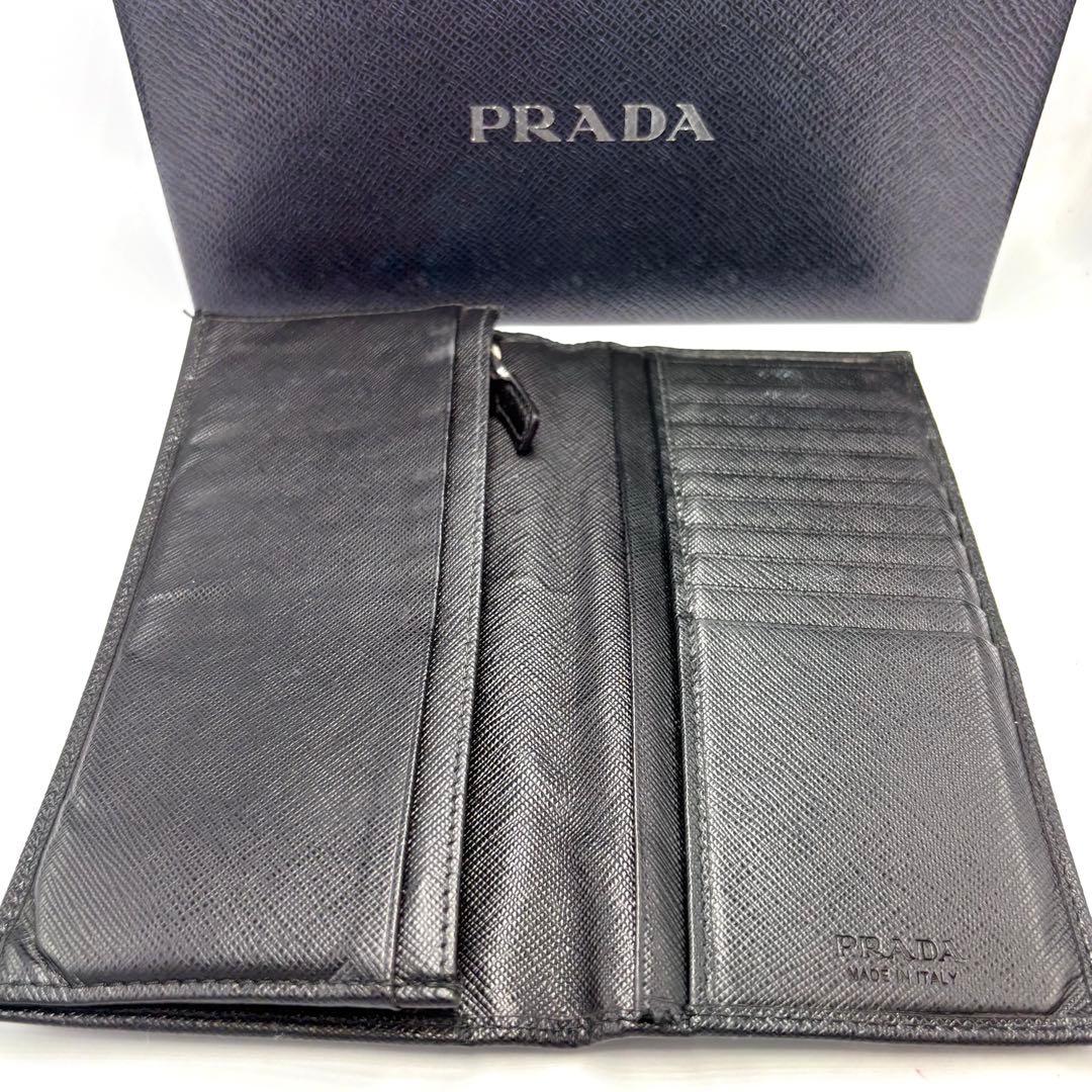 ああああ　　　　　PRADA プラダ サフィアーノレザー 長財布 ブラック