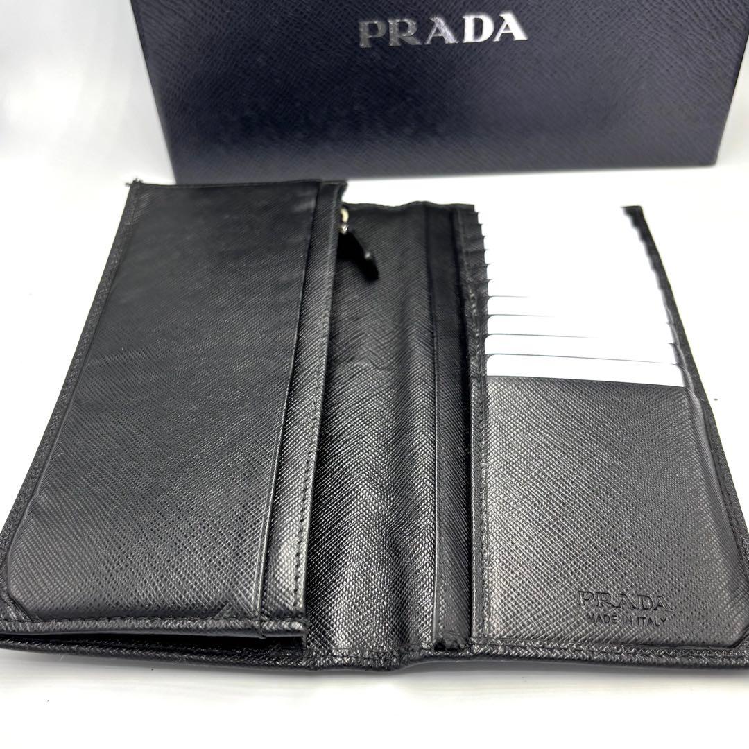 ああああ　　　　　PRADA プラダ サフィアーノレザー 長財布 ブラック