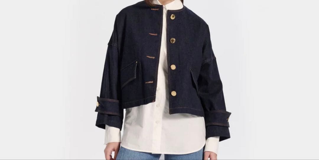 MACKINTOSH ハンビー ノーカラー デニムジャケット【サイズ6】