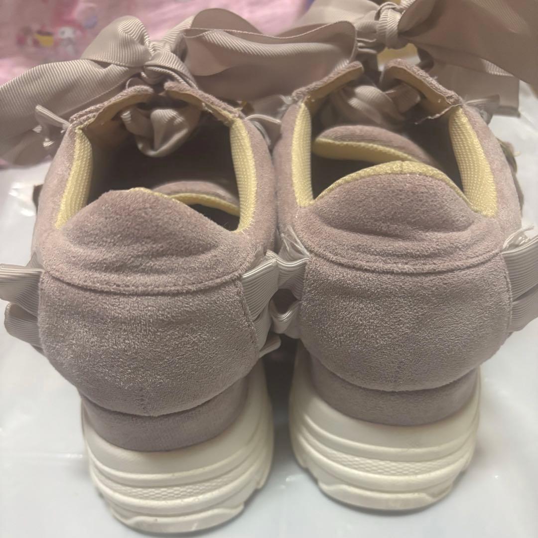 【LIZLISA】ビジューベルト厚底スニーカー ピンク